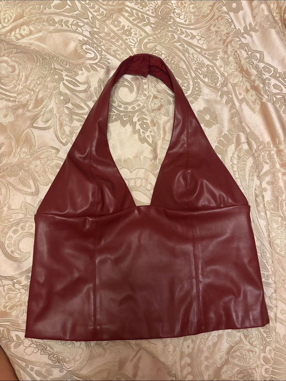 Burgundy Leather Top - Picture 4 of 4